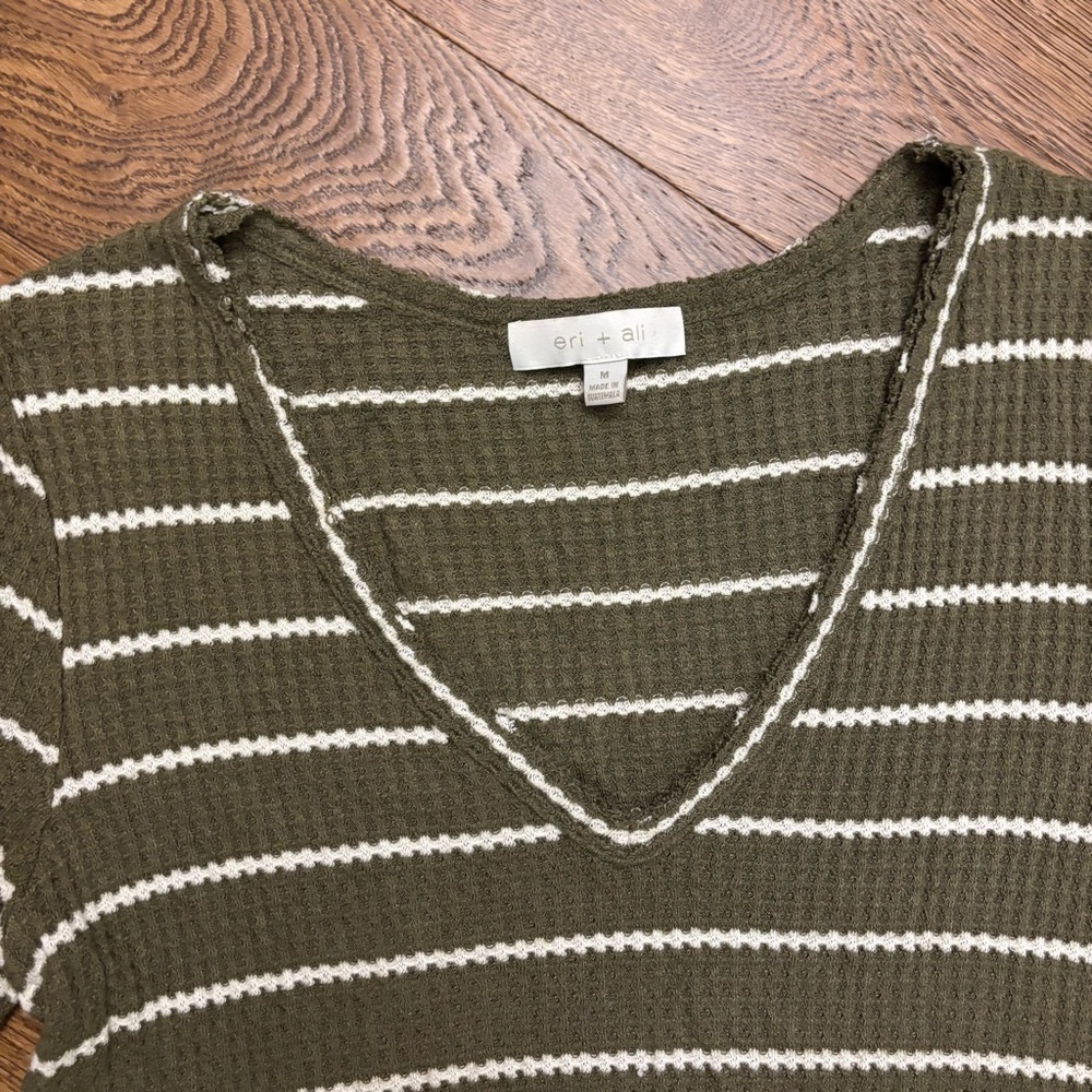 Anthropologie EritAli Striped Tallie Peplum top - Picture 7 of 10